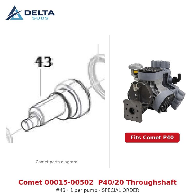 Comet P40 | [43] Throughshaft P40/20 - Special Order (00015-00502)