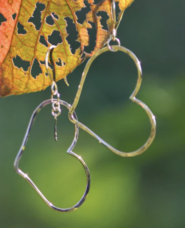 Heart Hoop Earring - SM SILVER