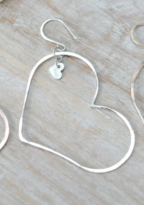 Heart Hoop Earring - MD SILVER