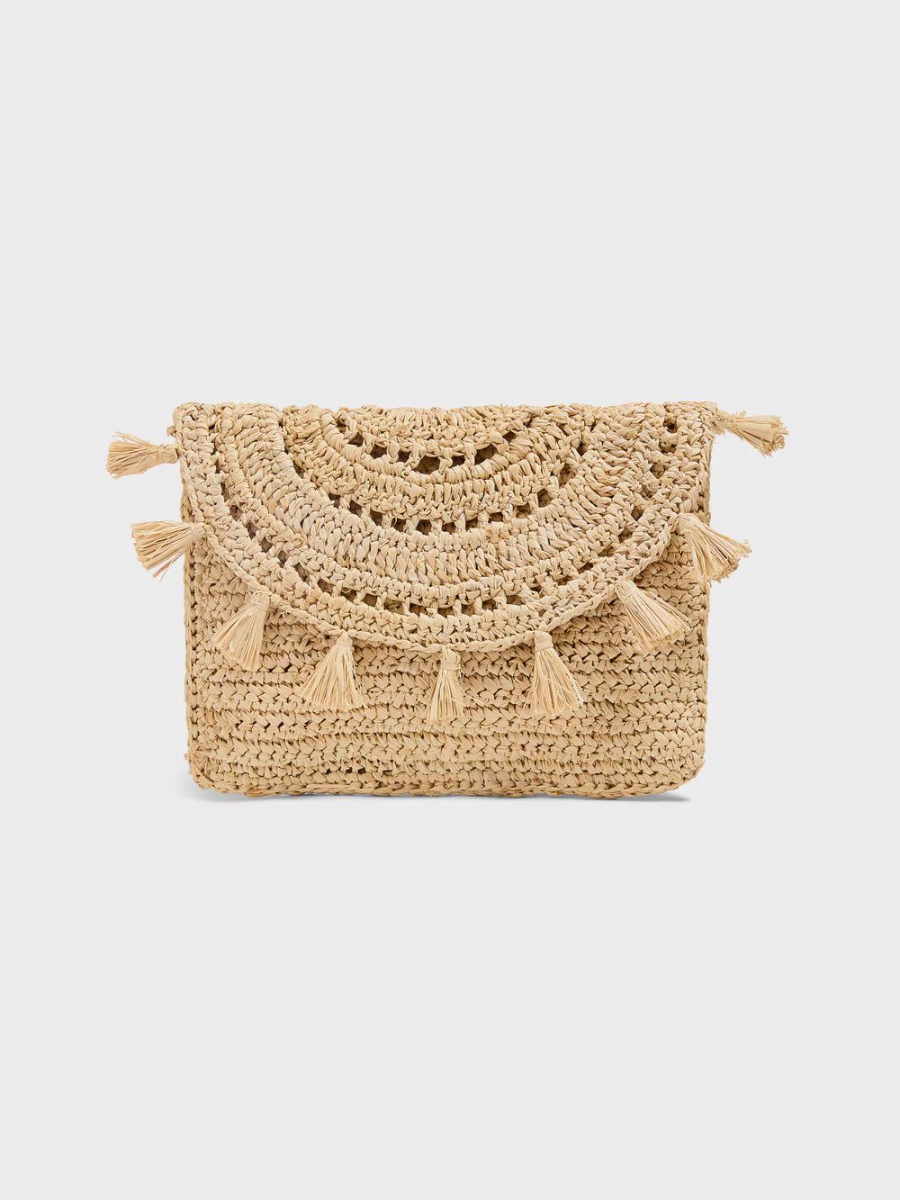 Tassel Straw Clutch