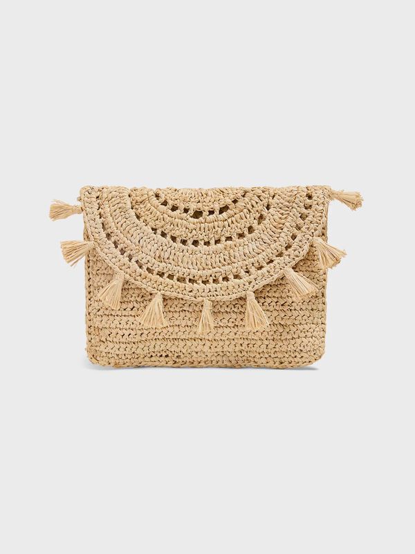 Tassel Straw Clutch