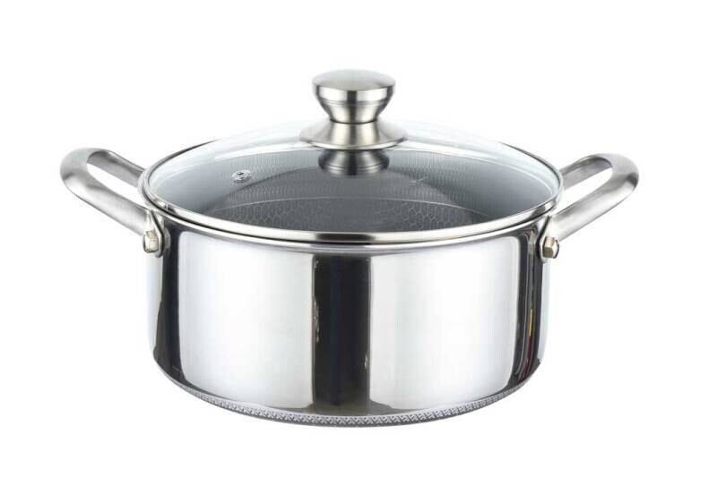 Pan - Cheffinger - Stainless steel honinggraat met glazen deksel - 24-28 cm