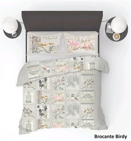 Dekbedovertrek Refined Bedding Brocante Birdy met vogels en vlinders