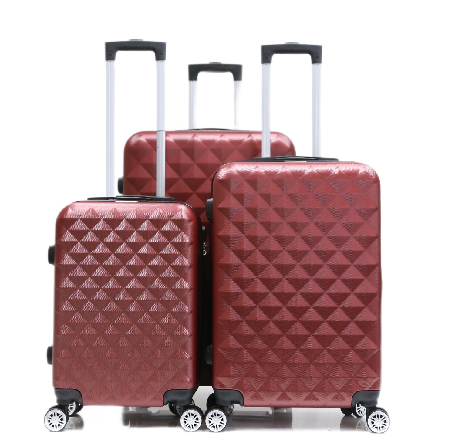 Kofferset Traveleo BABIJ - 3-delig - Complete Set - Koffer - Handbagage 35L + 65L en 90L Ruimbagage - ABS07 rood