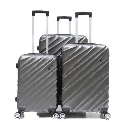 Kofferset Traveleo BABIJ - 3-delig - Complete Set - Koffer - Handbagage 35L + 65L en 90L Ruimbagage - 3-delig ABS05 Grijs