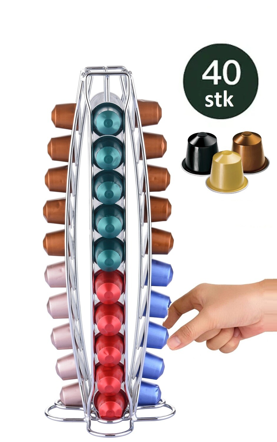 Nespresso capsulehouder/cuphouder Cheffinger CF-N04 40 cups