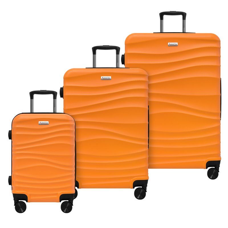 Kofferset Traveleo BABIJ - 3-delig - Complete Set - Koffer - Handbagage 35L + 65L en 90L Ruimbagage - ABS04 Oranje