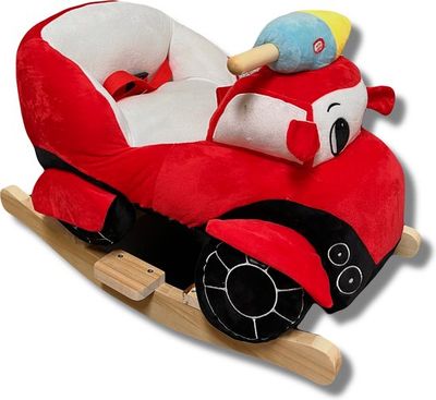 Schommelstoel - Brandweerauto - Kinderen - Kind - Met geluid - Speelplezier - Kinderspeelgoed - Zacht - Degelijk - Veiligheidsgordel