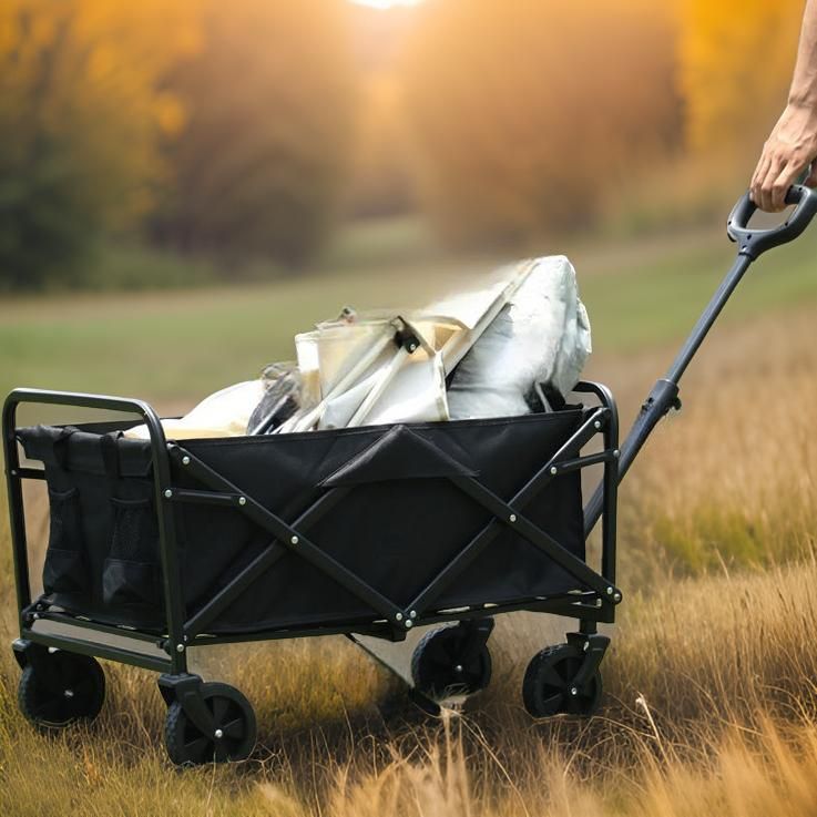 Bolderkar Traveleo - opvouwbaar - 100 kg - zwart - L 85 x B 50 x H 59 cm : De ultieme handkar voor picknick, tuin en outdoor Activiteiten