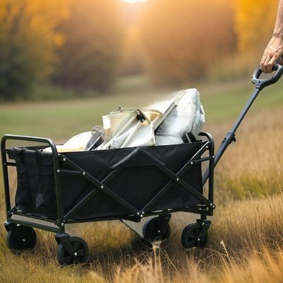 Bolderkar Traveleo - opvouwbaar - 100 kg - zwart - L 85 x B 50 x H 59 cm : De ultieme handkar voor picknick, tuin en outdoor Activiteiten