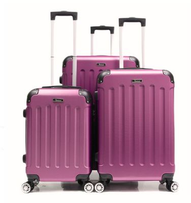 Kofferset Traveleo BABIJ 3-delig - Complete Set - Koffer - Handbagage 35L + 65L en 90L Ruimbagage - ABS01 Paars