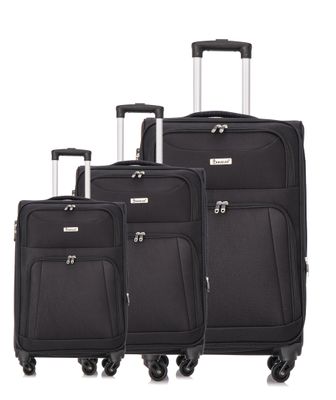 Kofferset Traveleo Babij - 3-delig - Complete Set - Koffer - Handbagage 46,8L + 73,7L en  109L - FAB03 Zwart