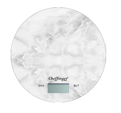 Keukenweegschaal Cheffinger Digitale Precisie – Weegschaal Keuken - 5kg – Tarra Functie - Marmer Look