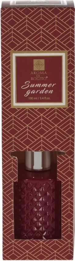 Geurstokjes Diffuser Aroma di Rogito - SUMMER GARDEN - Rood - Glas / Kunststof - Geurstokjes - Luxe design fles - 100 ml