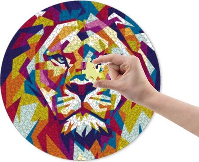 Puzzel Grafix Ronde Puzzel 1000 stukjes voor volwassenen | Leeuw | Legpuzzel | Diameter 68 CM | Geschikt voor kinderen vanaf 14 jaar