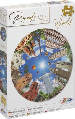Puzzel Grafix Ronde Puzzel 1000 stukjes voor volwassenen | Wereld Puzzel | Legpuzzel | Diameter 68 CM | Geschikt voor kinderen vanaf 14 jaar