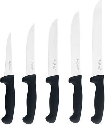 Messenset – Cheffinger - 5-Delig | BBQ &amp; Grill Vleesmessen | Roestvrij &amp; Scherp