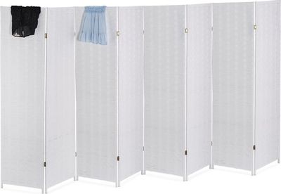 Kamerscherm 8 panelen - 170x320 cm - opvouwbaar - scheidingswand - wit