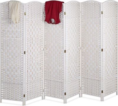 kamerscherm 6 panelen - 170x240 cm - opvouwbaar - scheidingswand - wit