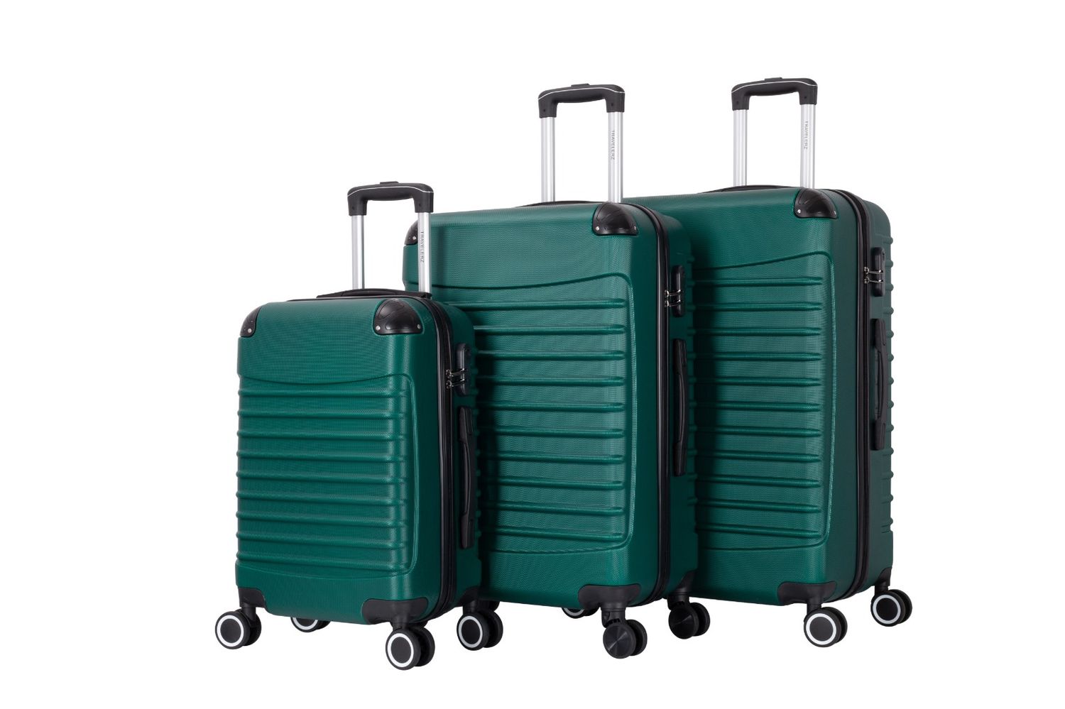 Kofferset - Travelerz BABIJ - 3-Delig – Groen– Lichtgewicht &amp; Sterk – Handbagage - 35L + 69L en 90L