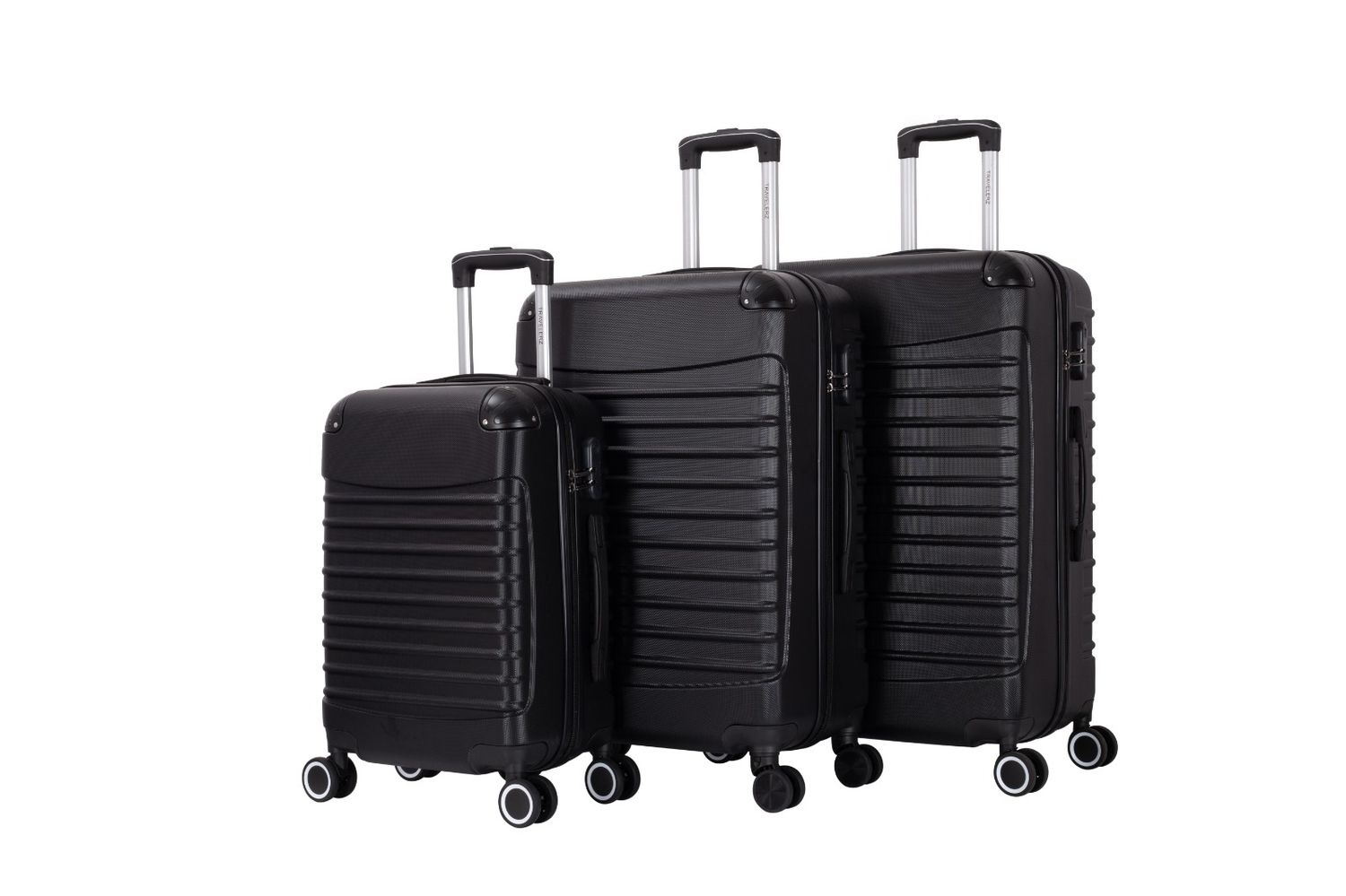 Kofferset Travelerz BABIJ  - 3-Delig – Zwart– Lichtgewicht &amp; Sterk – Handbagage - 35L + 69L en 90L