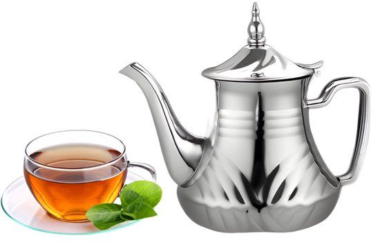 Theepot Zilver - Cheffinger - 1.4 Liter - Turkse &amp; Marokkaanse Theepotten