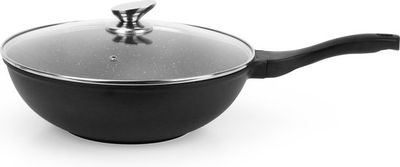 Wokpan Swiss Pro+ met glazen deksel – Verkrijgbaar in 28 - 30 -32 cm