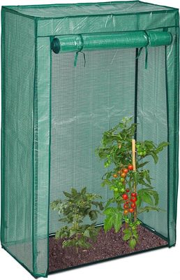 tomatenkas - 150 x 100 x 50 cm - tuin &amp; balkon - foliekas - staal &amp; PE folie - groen