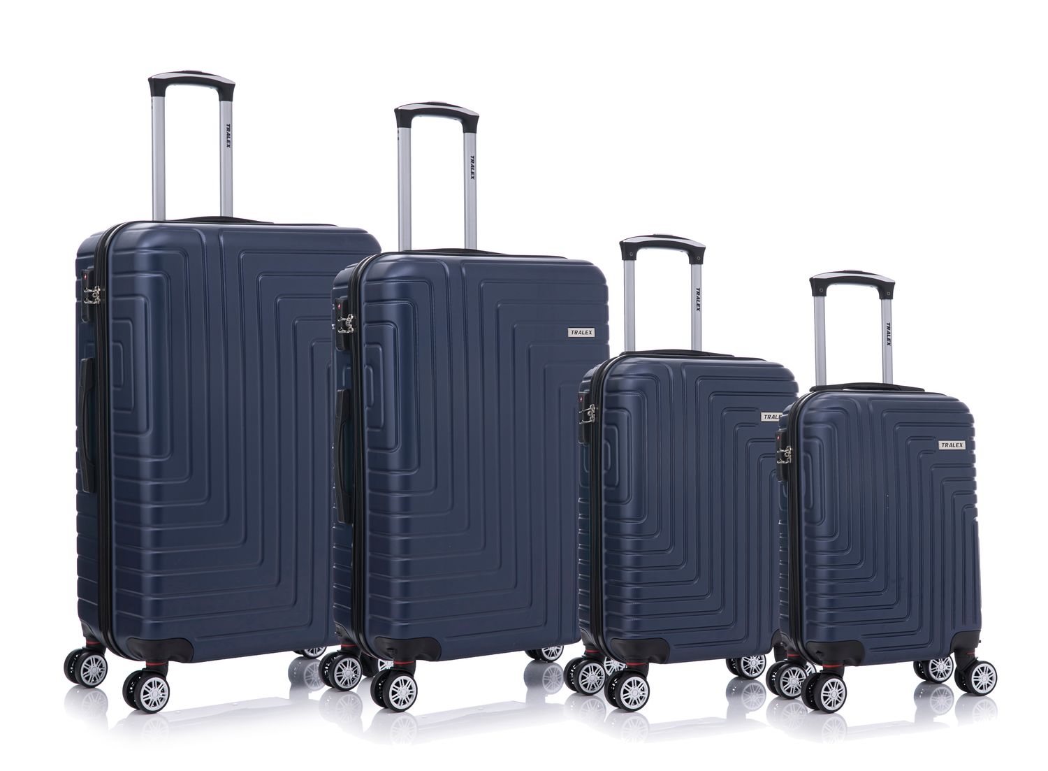 Tralex Luminara kofferset - 4 Delig - TSA Kofferslot – Handbagage 25L + 35L + Ruimbagage 69L + 90L – Lichtgewicht – Reiskoffers met Wielen – Hardcase –Navy Blue