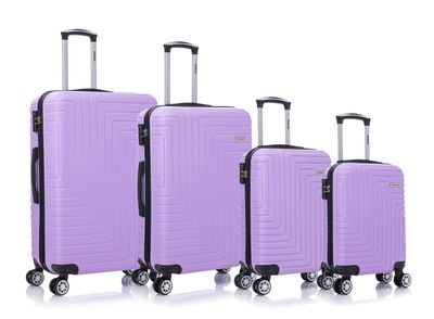 Tralex Luminara kofferset - 4 Delig - TSA Kofferslot – Handbagage 25L + 35L + Ruimbagage 69L + 90L – Lichtgewicht – Reiskoffers met Wielen – Hardcase – Lavender