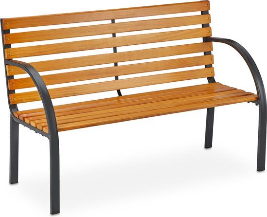 tuinbank hout - tweezits - 84 x 122 x 60 cm - buitenbank - balkon - natuur
