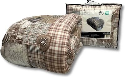 Beau Maison Bedrukt Dekbed - Dekbed Zonder Overtrek - Beige Taupe - Hoesloos - 2 in 1 dekbed - Wasbaar