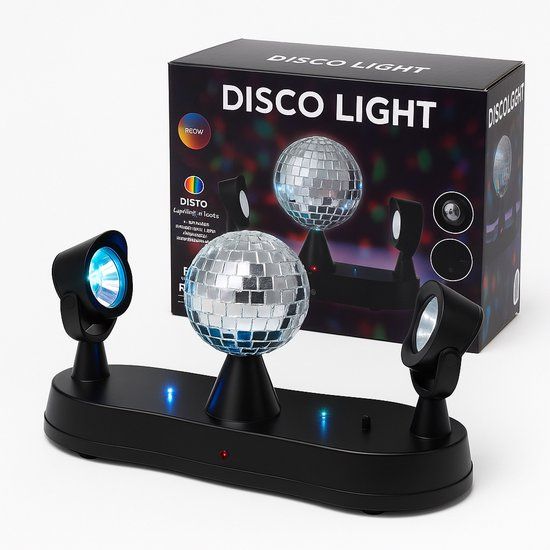 LED Disco Licht met Spiegelbol - Party Light met Bewegende Spots en Kleurenprojectie - Inclusief Verpakking