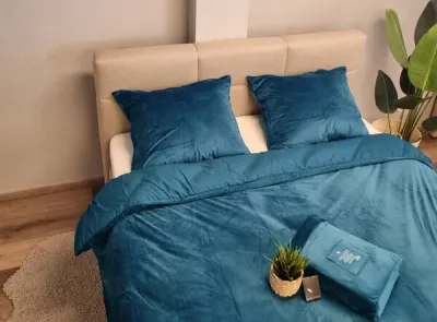 Dekbedovertrek Beau Maison velvet Petrol Blauw