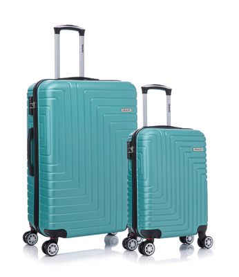 TRALEX - Luminara - 2 Delig kofferset - Grote Set 39L&amp;97L - Handbagage - 39L - 56x37x23cm - Grote koffer - 97L - 76x49x29cm - ABS - Harde schaal - TSA-slot - dubbele spinnerwielen - Lichtgroen