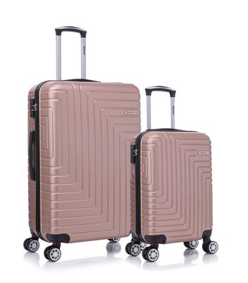 TRALEX - Luminara - 2 Delig kofferset - Grote Set 39L&amp;97L - Handbagage - 39L - 56x37x23cm - Grote koffer - 97L - 76x49x29cm - ABS - Harde schaal - TSA-slot - dubbele spinnerwielen - Rozé Goud