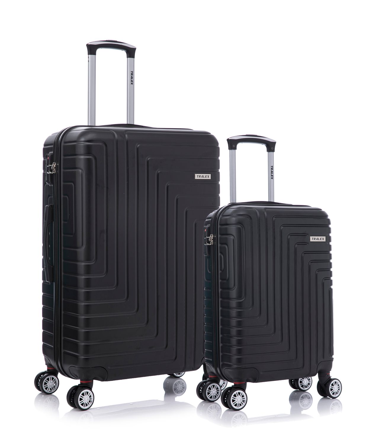 TRALEX - Luminara - 2 Delig kofferset - Grote Set 39L&amp;97L - Handbagage - 39L - 56x37x23cm - Grote koffer - 97L - 76x49x29cm - ABS - Harde schaal - TSA-slot - dubbele spinnerwielen - Zwart
