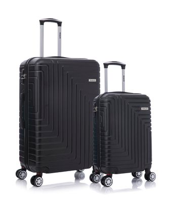 TRALEX - Luminara - 2 Delig kofferset - Grote Set 39L&amp;97L - Handbagage - 39L - 56x37x23cm - Grote koffer - 97L - 76x49x29cm - ABS - Harde schaal - TSA-slot - dubbele spinnerwielen - Zwart