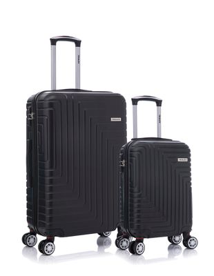 TRALEX - Luminara - 2 Delig kofferset -  Kleine Set 27L&amp;73L - Kleine handbagage - 27L - 51x34x20cm - Medium koffer - 73L - 71x46x26cm - ABS - Harde schaal - TSA-slot - dubbele spinnerwielen - Zwart