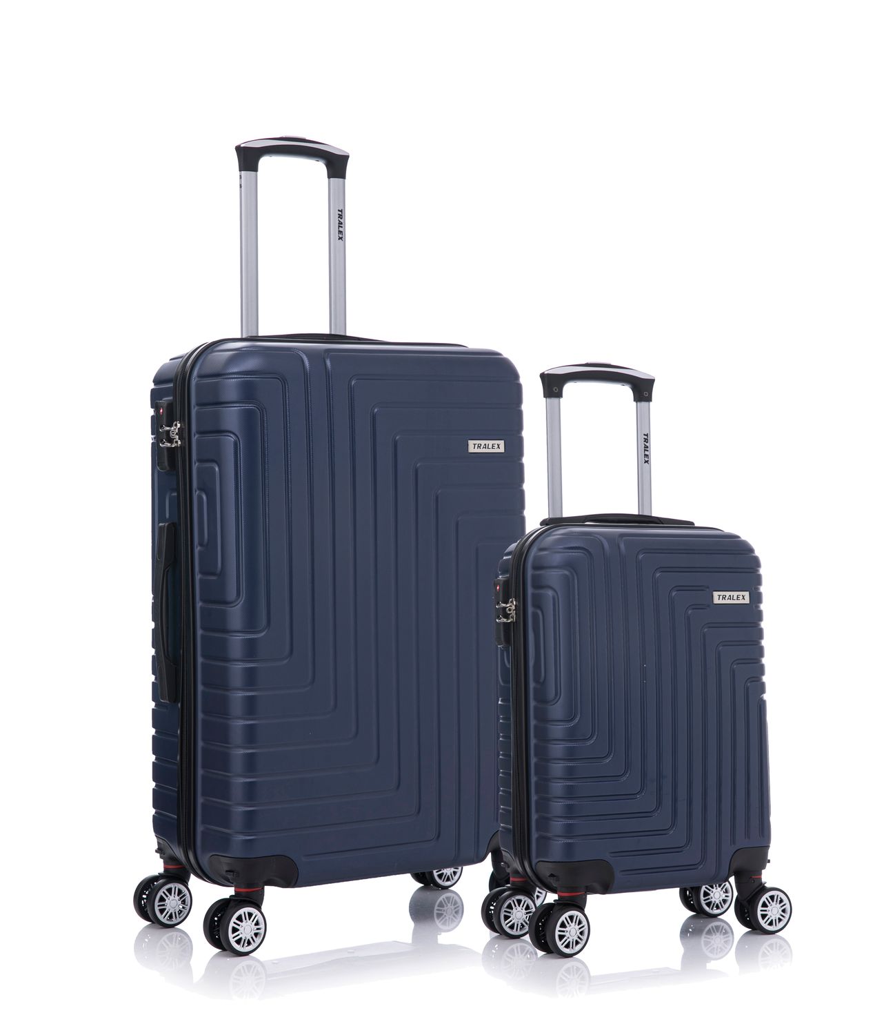 TRALEX - Luminara - 2 Delig kofferset -  Kleine Set 27L&amp;73L - Kleine handbagage - 27L - 51x34x20cm - Medium koffer - 73L - 71x46x26cm - ABS - Harde schaal - TSA-slot - spinnerwielen - Marine Blauw