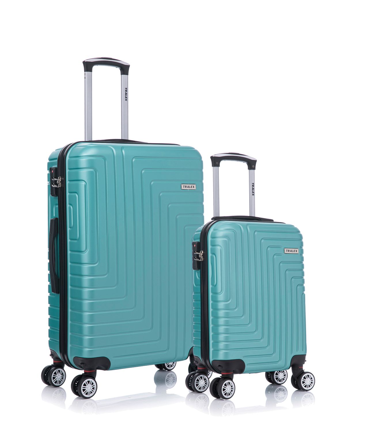 TRALEX - Luminara - 2 Delig kofferset -  Kleine Set 27L&amp;73L - Kleine handbagage - 27L - 51x34x20cm - Medium koffer - 73L - 71x46x26cm - ABS - Harde schaal - TSA-slot - spinnerwielen - LichtGroen
