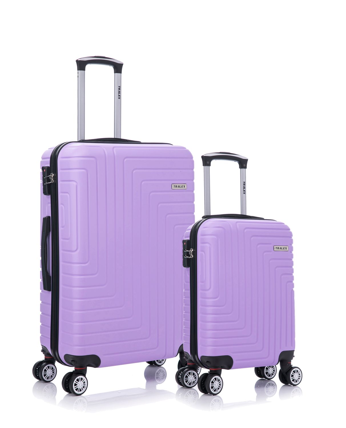 TRALEX - Luminara - 2 Delig kofferset -  Kleine Set 27L&amp;73L - Kleine handbagage - 27L - 51x34x20cm - Medium koffer - 73L - 71x46x26cm - ABS - Harde schaal - TSA-slot - spinnerwielen - Paars