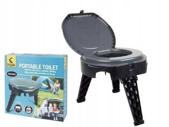 Froyak Opvouwbaar Campingtoilet – Camping WC - Draagbaar Toilet 37x37 cm – Compact &amp; Lichtgewicht Reistoilet voor Kamperen.