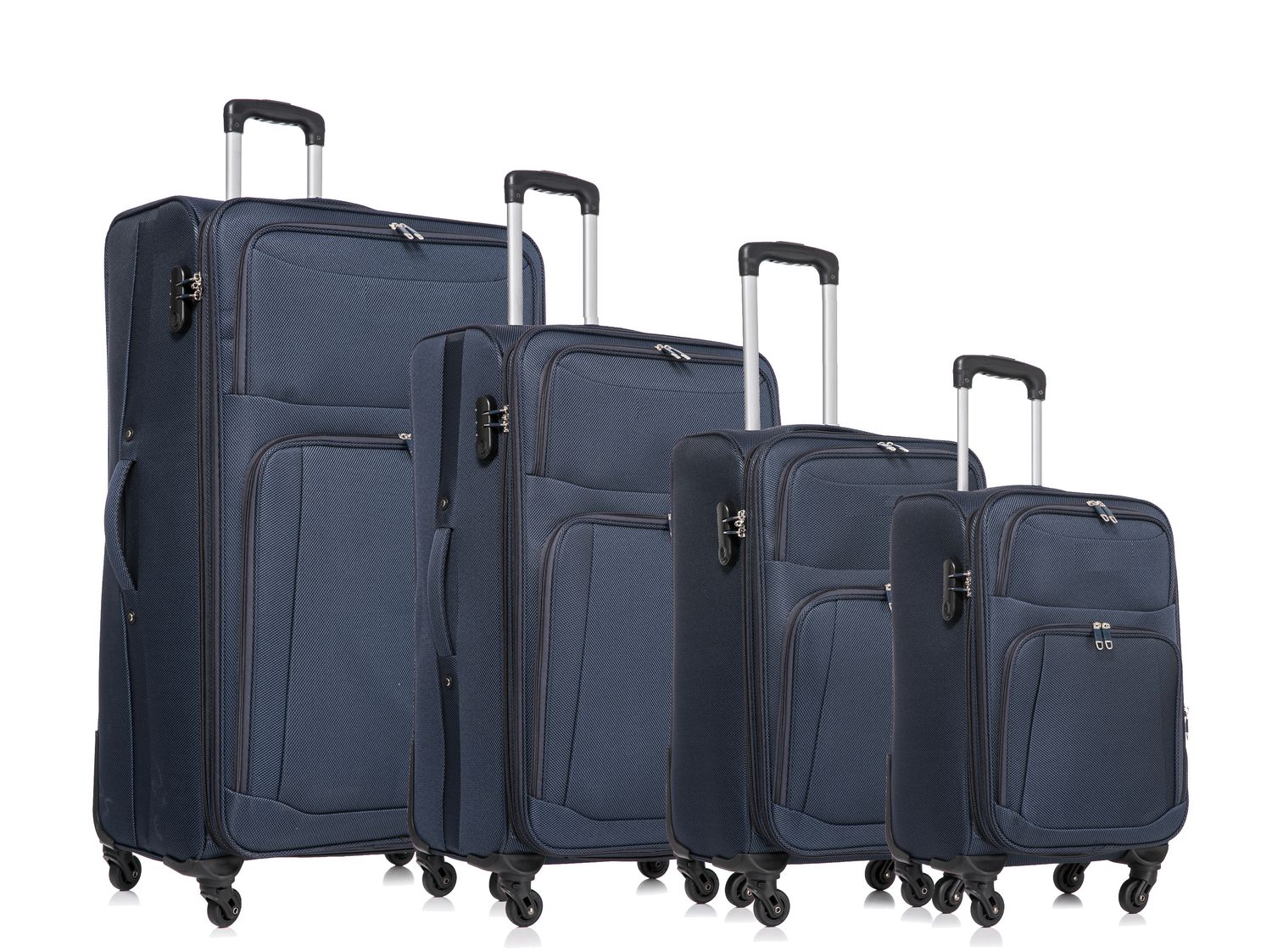 Kofferset Traveleo Babij - 4-delig - Complete Set - Koffer - Handbagage 46,8L + 73,7L + 109L en 143L Ruimbagage - FAB04 Blauw