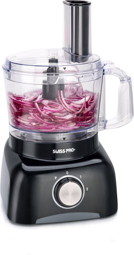 Swiss Pro+ SP800 Retro Foodprocessor 1,2 Liter – 13-delig met Accessoires – Super Black