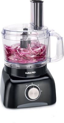 Swiss Pro+ SP800 Retro Foodprocessor 1,2 Liter – 13-delig met Accessoires – Super Black