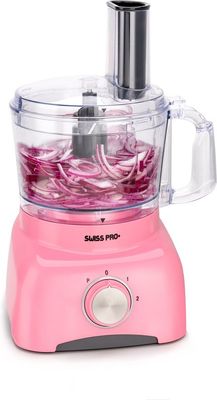 Swiss Pro+ SP800 Retro Foodprocessor 1,2 Liter – 13-delig met Accessoires – Roze