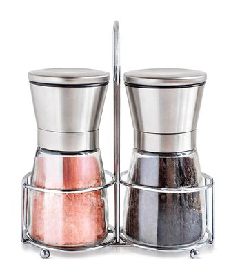 Kruidenmolen 2-delig met Standaard – RVS – 170 ml Peper- en Zoutmolen – Incl. Kruidenrek