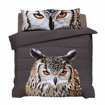Dekbedovertrek Inspirations Owl Taupe