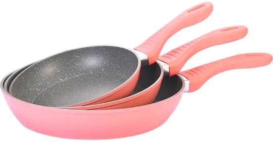 Koekenpannenset 3-delig – Cheffinger CF-FA03 – Ø20/24/28 cm – Keramische Antiaanbaklaag – Verkrijgbaar in 4 kleuren